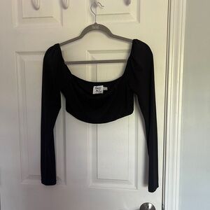 Princess Polly cropped black long sleeve